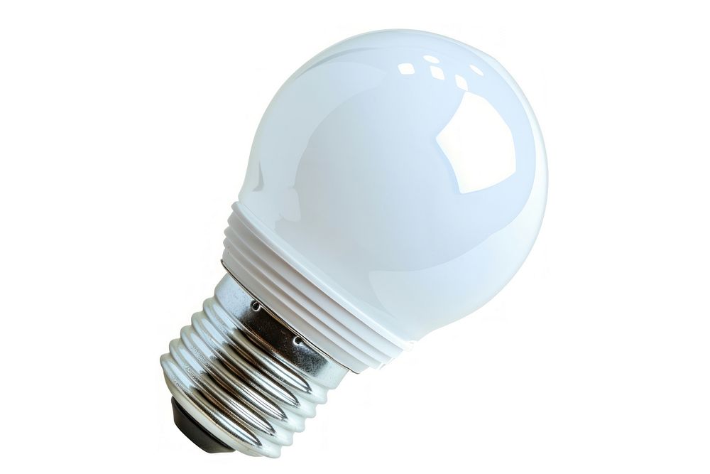 One led light bulb lightbulb white white background.