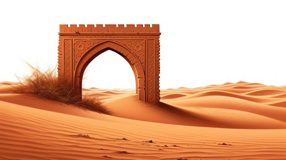 Desert arch architecture outdoors.