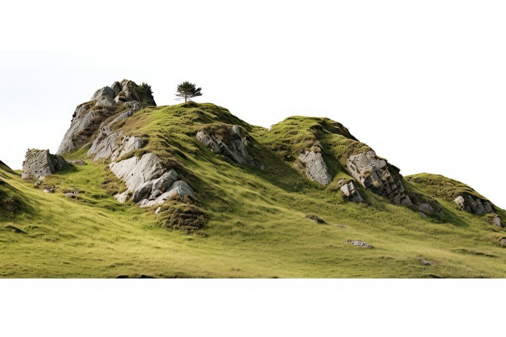Grass rock hill landscape.