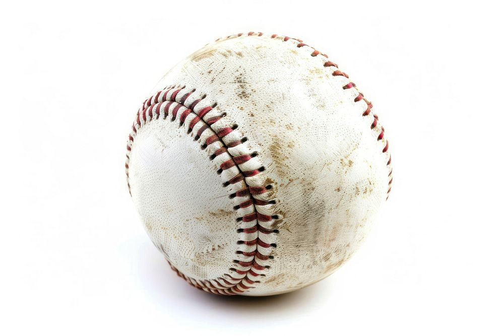 Baseball sports glove white background.