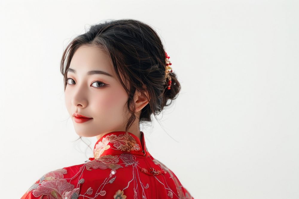 Chinese woman portrait fashion kimono.