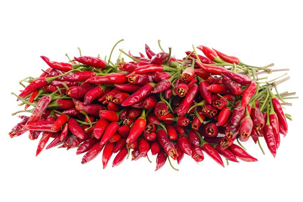 Delicious red chili peppers vegetable plant food.