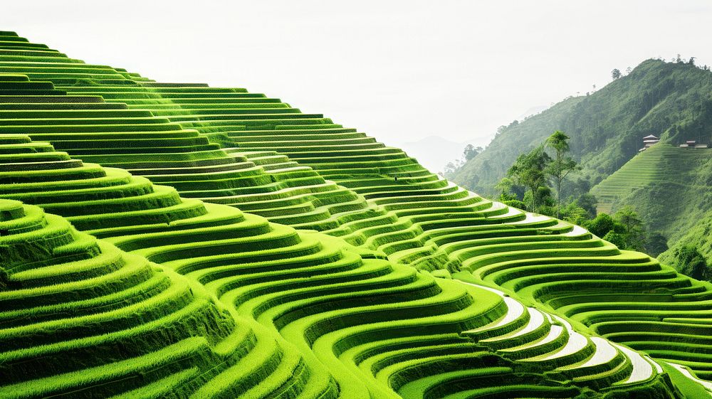 Rice terraces landscape outdoors nature.