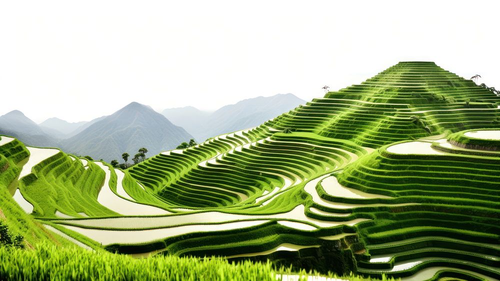 Rice terraces agriculture landscape outdoors.