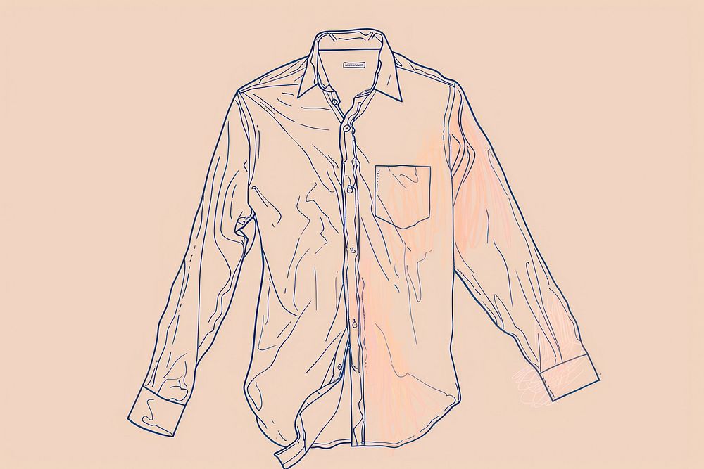 Single line drawing shirt sleeve sketch art.