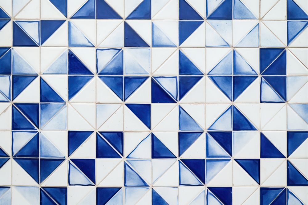 Tiles of blue pattern architecture backgrounds white.