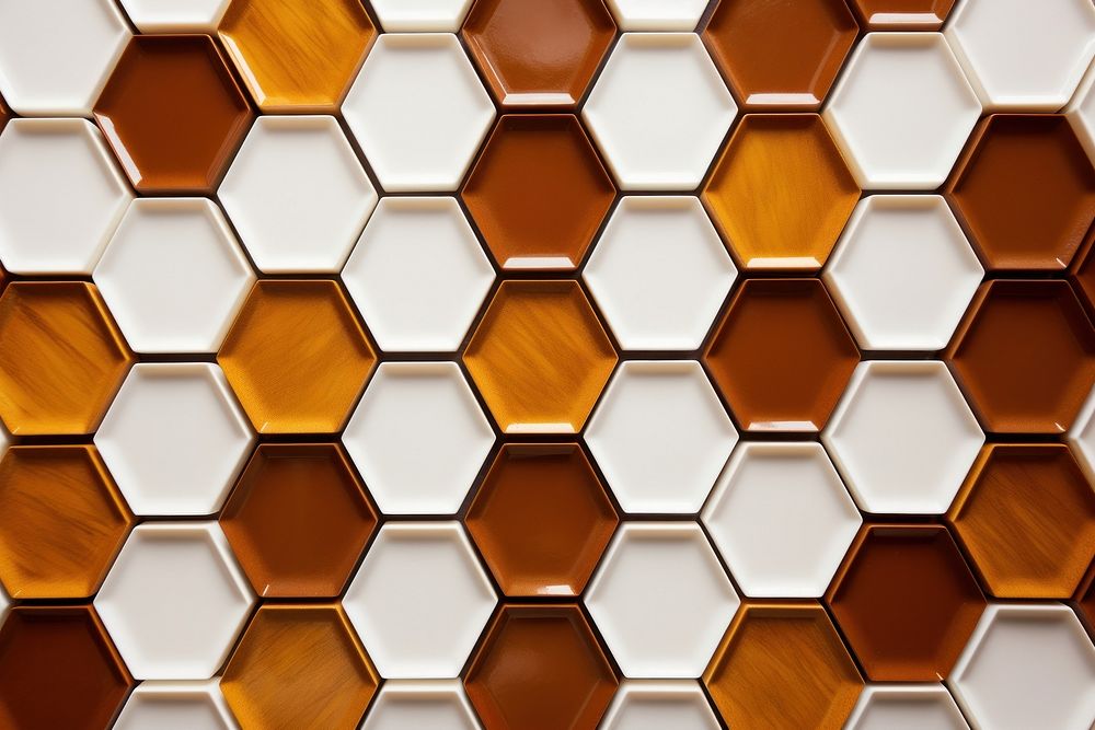 Tiles of brown pattern backgrounds honeycomb repetition.