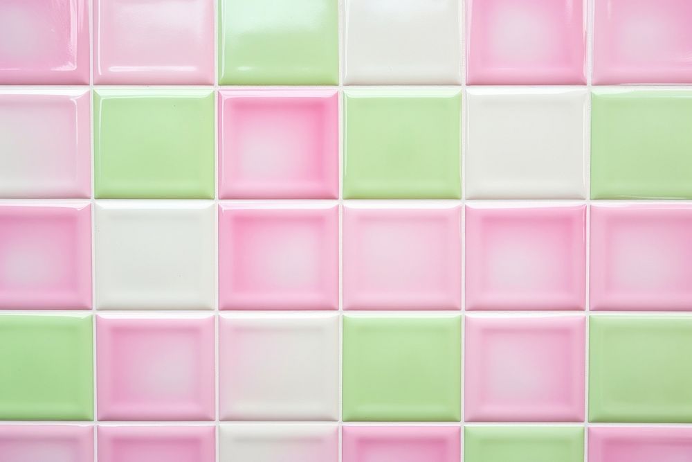 Tiles green pink pattern backgrounds Free Photo rawpixel