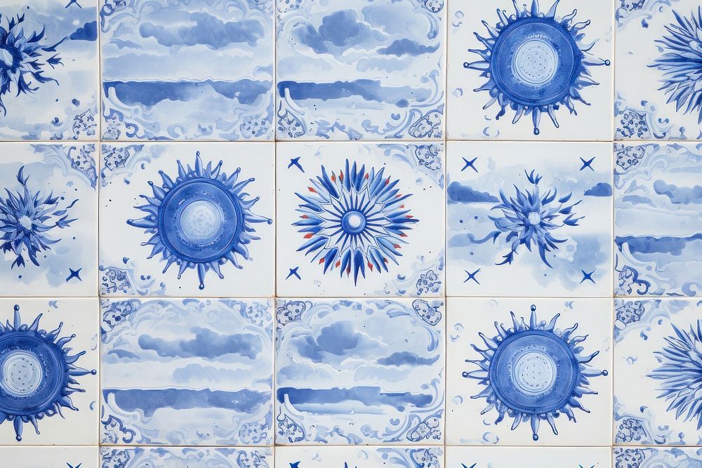 Tiles of sky pattern backgrounds art architecture.