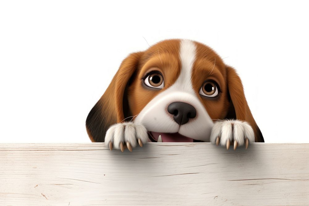 Animal beagle peeking cartoon.