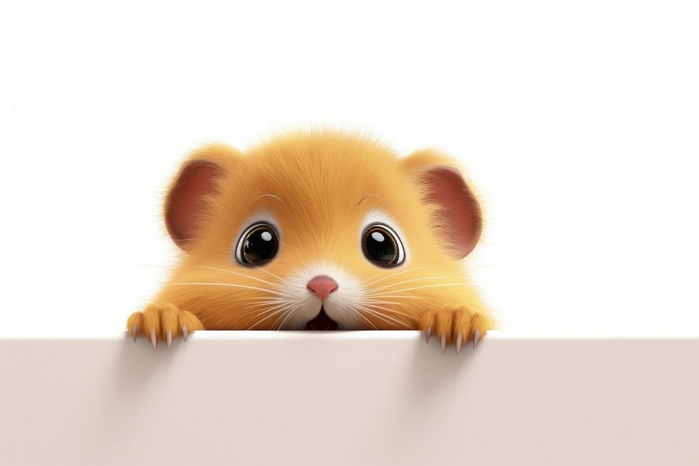 Hamster animal peeking cartoon.