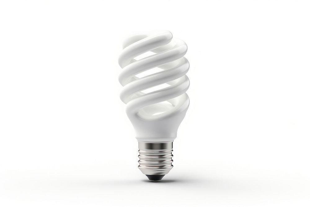 One led light bulb lightbulb white white background.