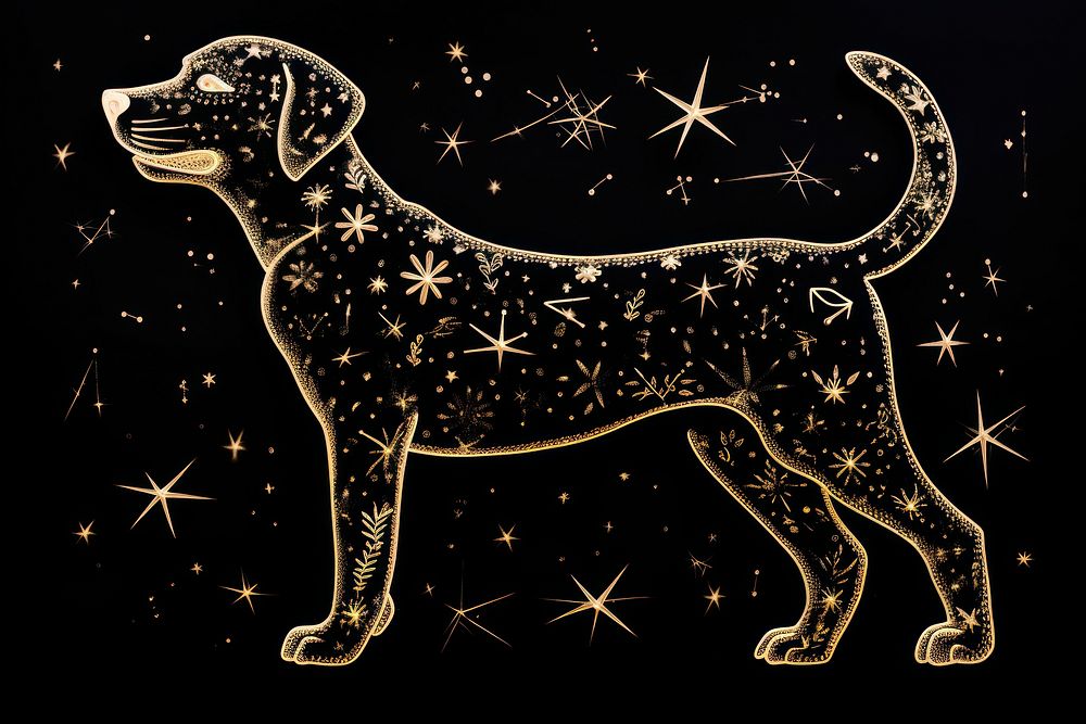 Constellation outline of dog constellation animal mammal.