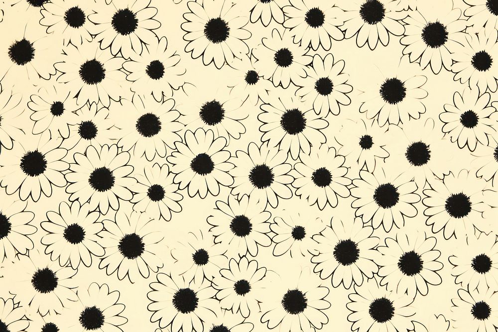 Silkscreen daisy pattern backgrounds textured plant.