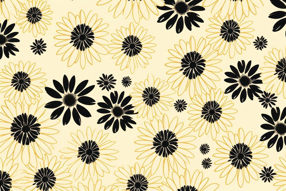 Silkscreen daisy pattern backgrounds art repetition.
