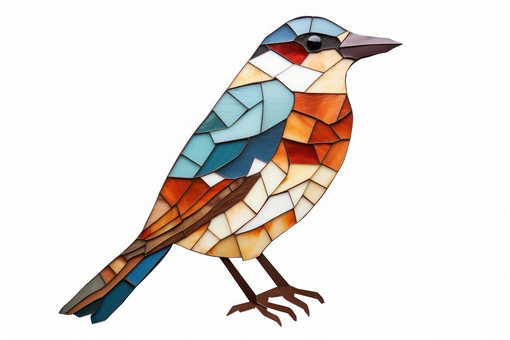 Mosaic tiles of bird animal nature art.