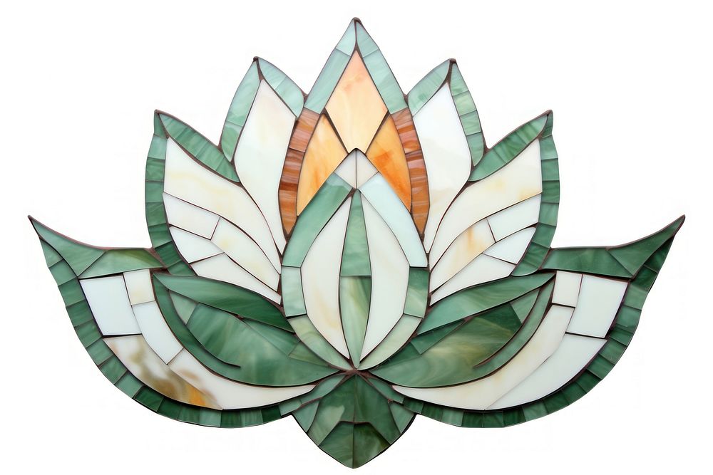 Mosaic tiles of lotus shape leaf art.
