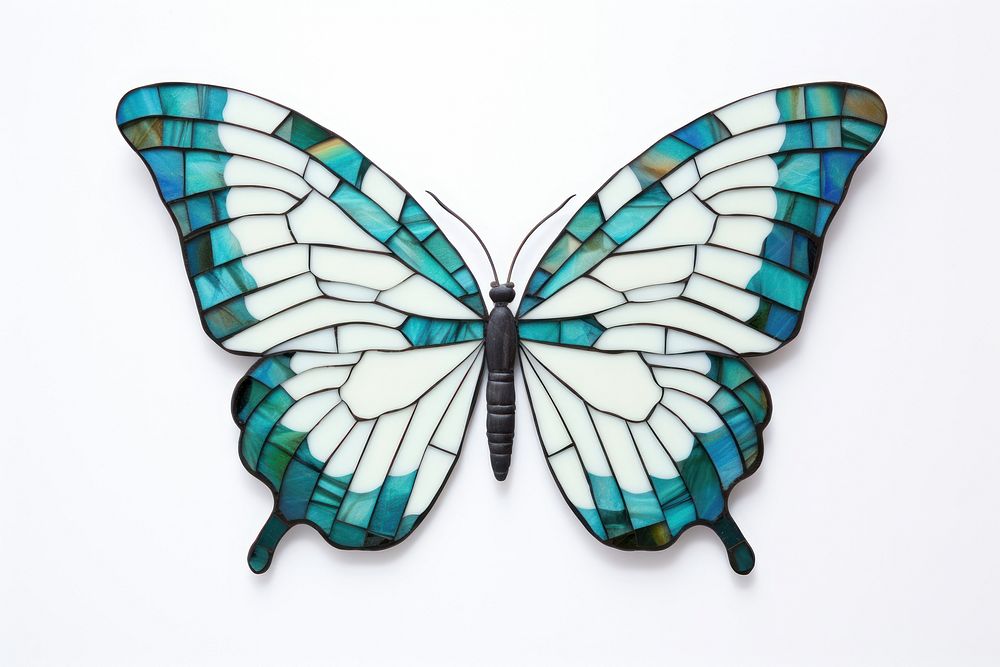 Mosaic tiles of butterfly insect animal nature.