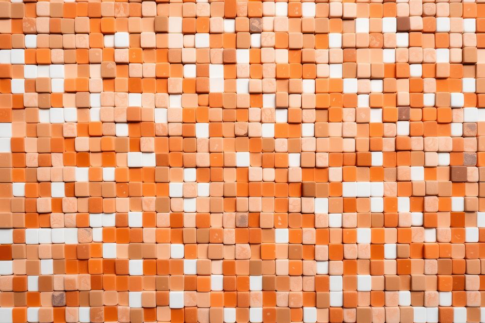 Mosaic tiles design of orange architecture backgrounds pattern.