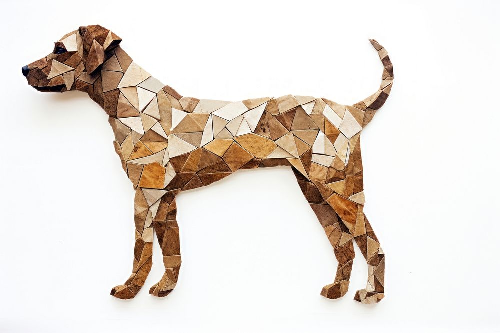 Mosaic tiles design of dog origami animal mammal.
