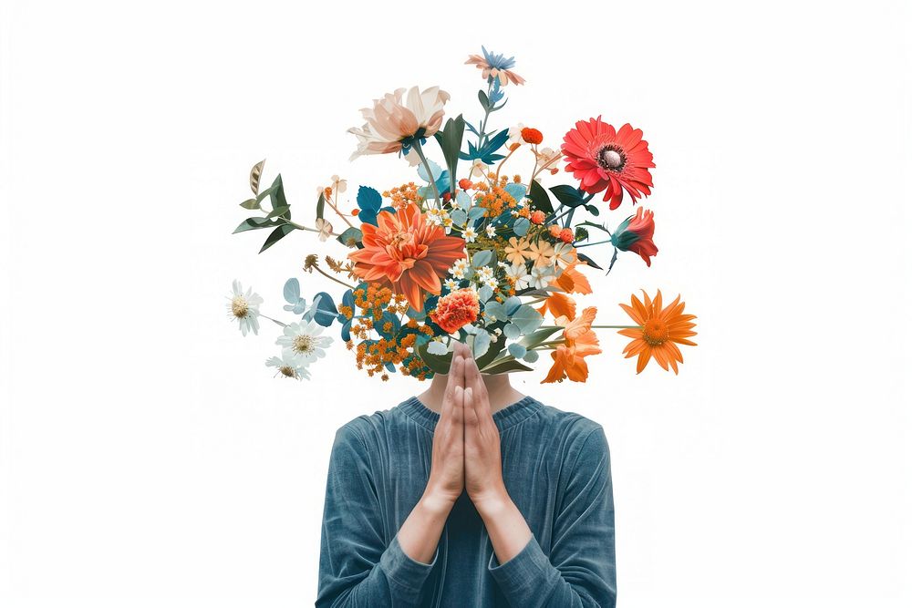 Flower Collage Person pray flower portrait person.