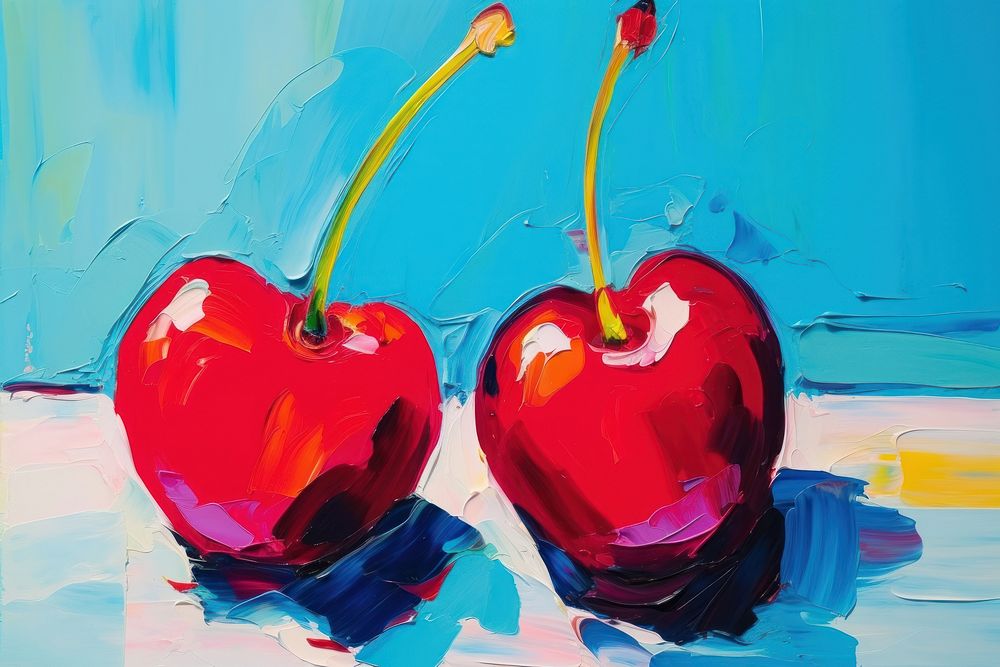 Cherry painting food art.