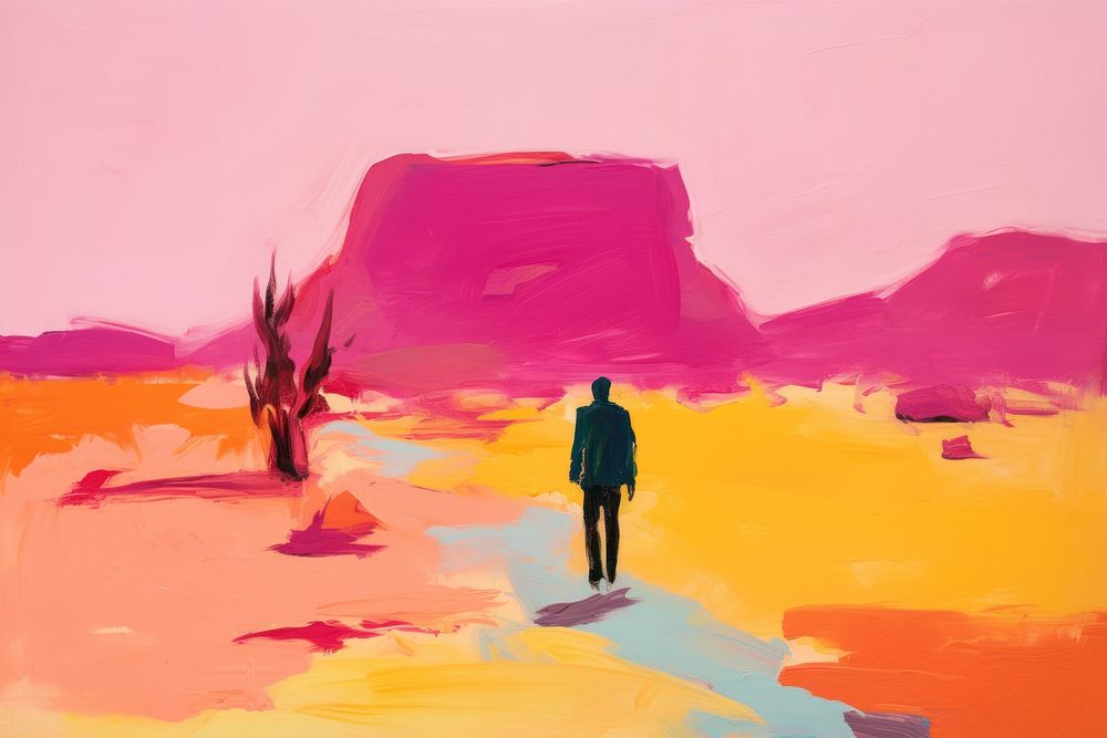 Desert painting art tranquility.