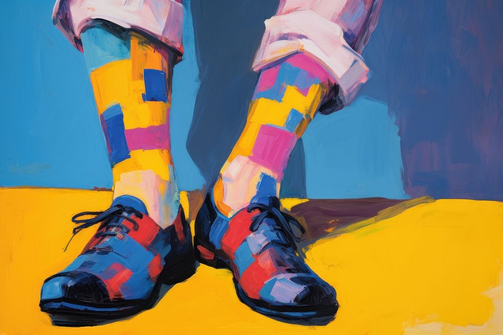 Socks painting footwear shoe.