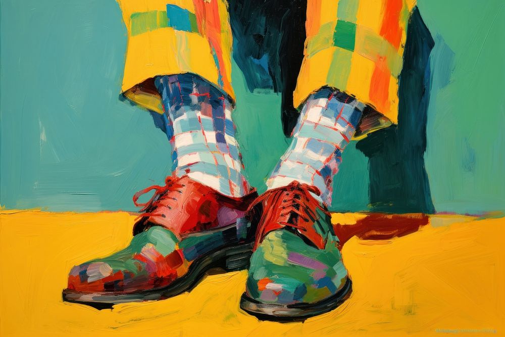 Socks footwear painting shoe.
