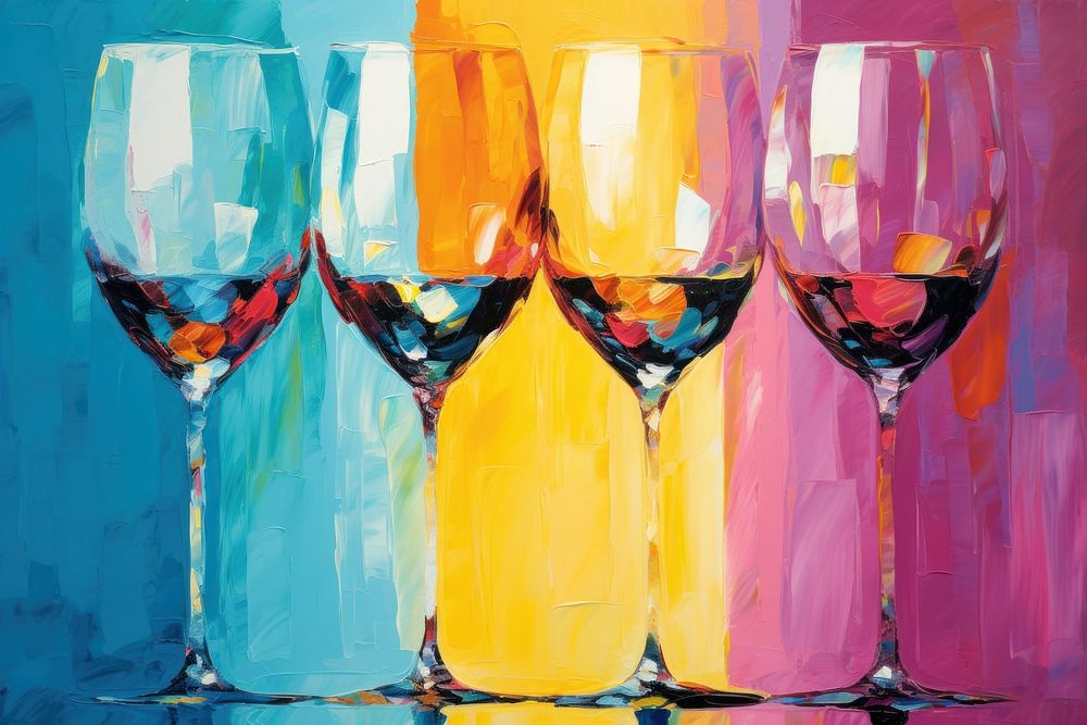 Wine glasses backgrounds painting drink.