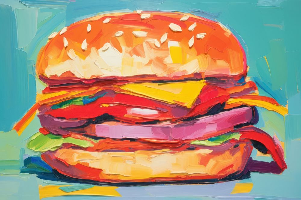 Hamburger painting food creativity.