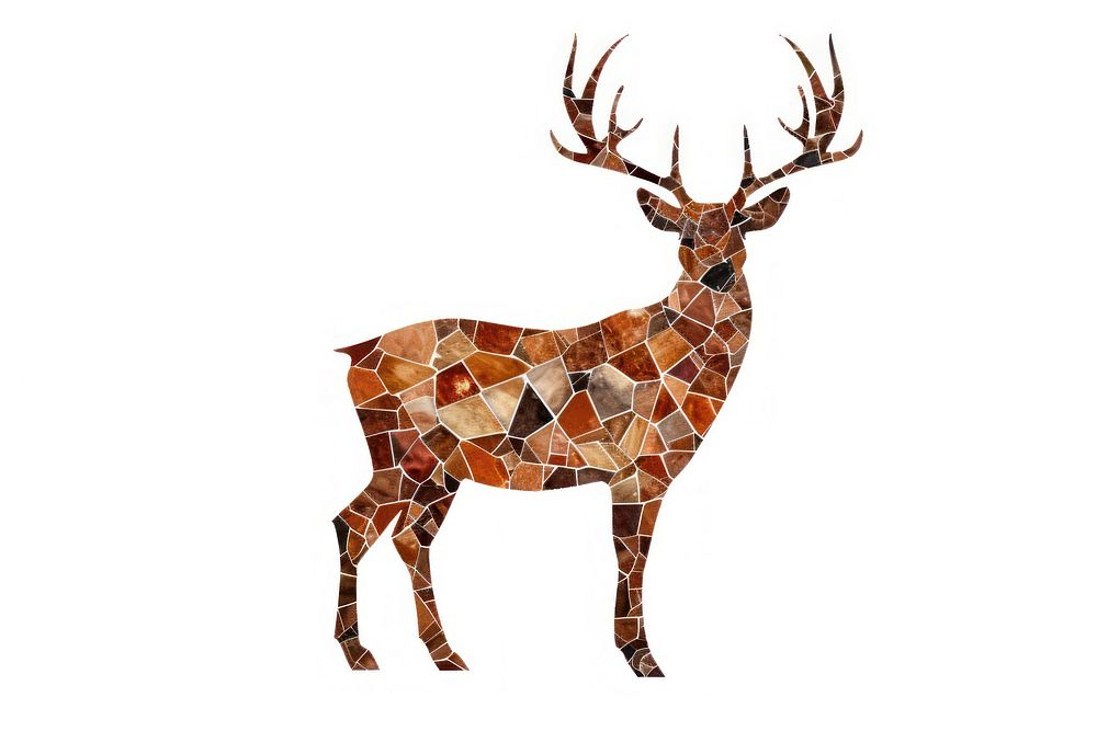 Mosaic of deer wildlife animal antler.