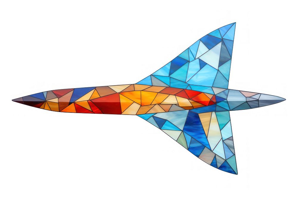 Mosaic tiles airplane aircraft glass shape.