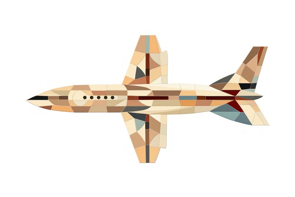 Mosaic tiles airplane aircraft airliner vehicle.