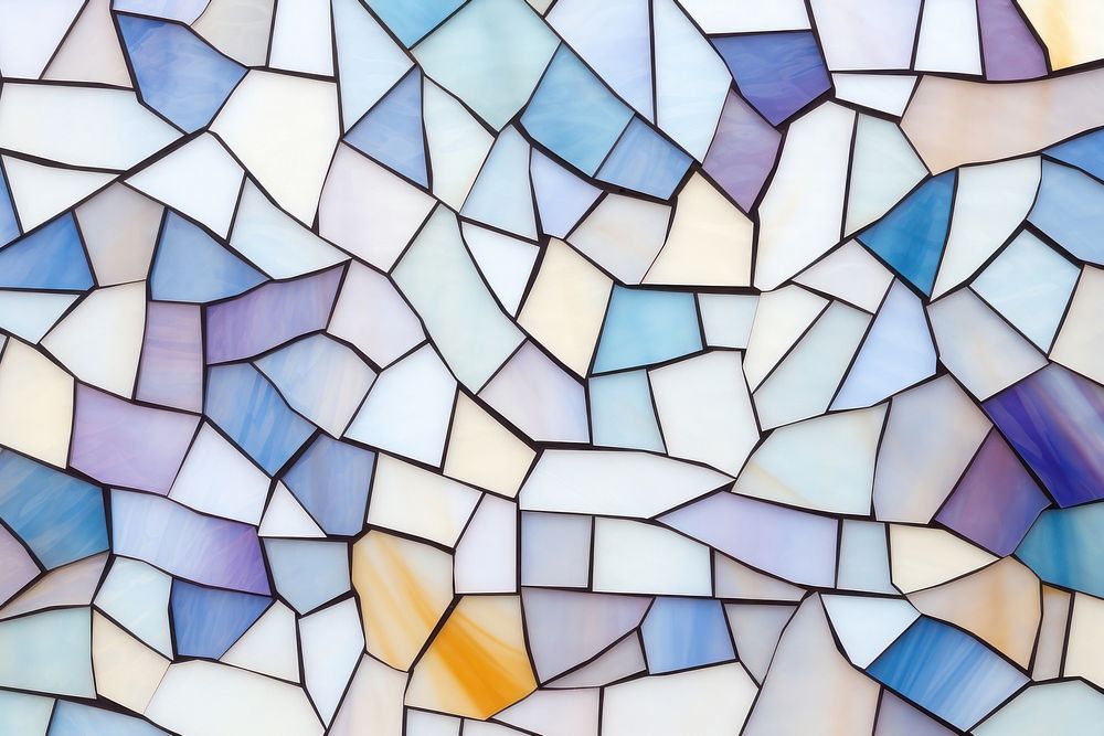 Mosaic tiles of mountain backgrounds shape glass.