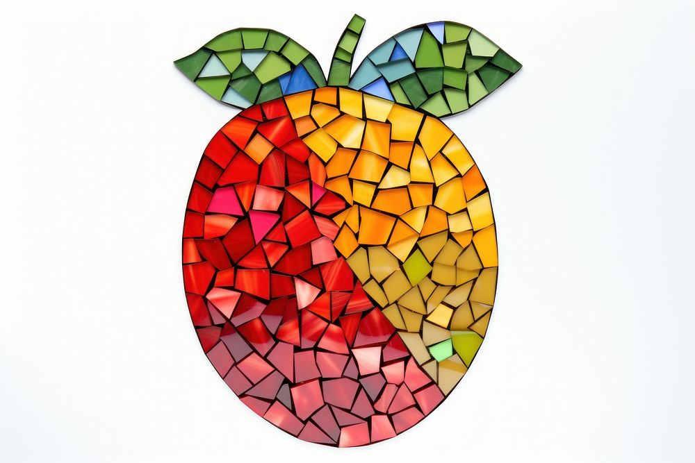 Mosaic tiles of fruitbusket shape glass art.