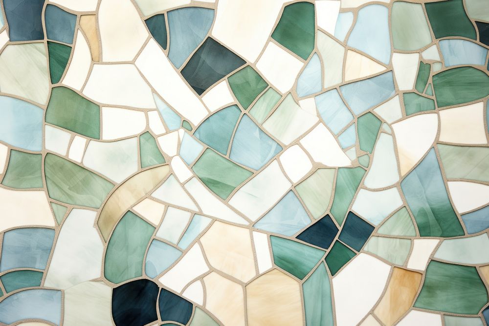 Mosaic tiles of village backgrounds shape glass.