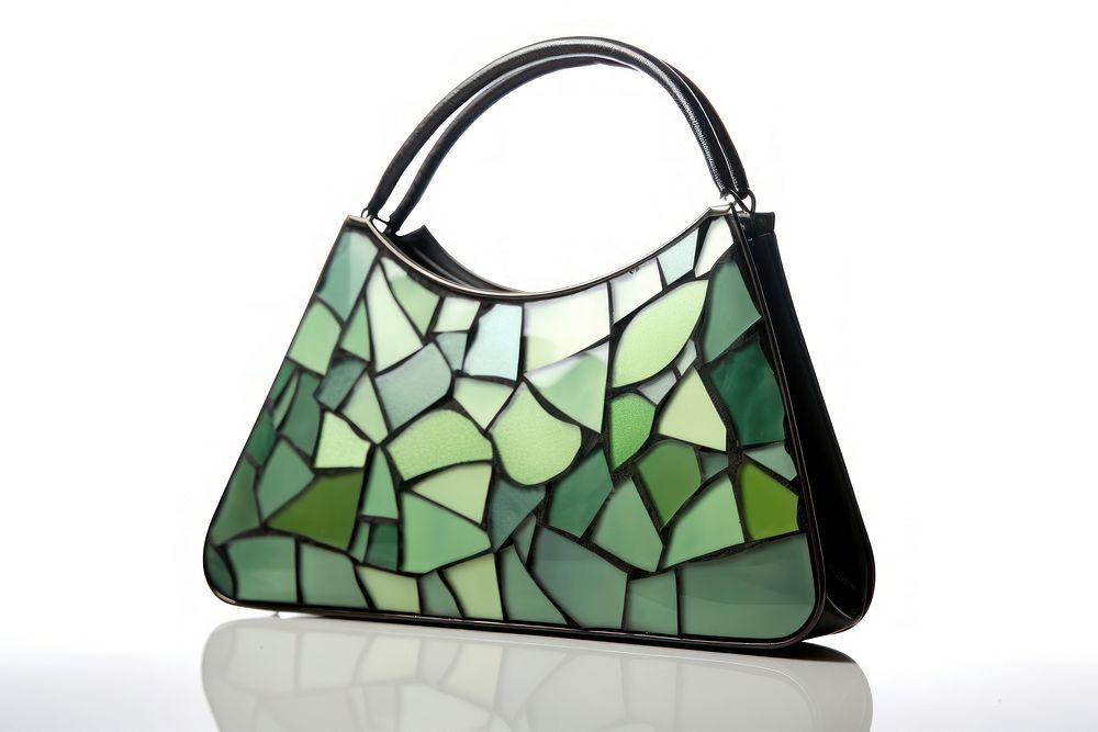 Mosaic tiles of woman bag handbag purse shape.