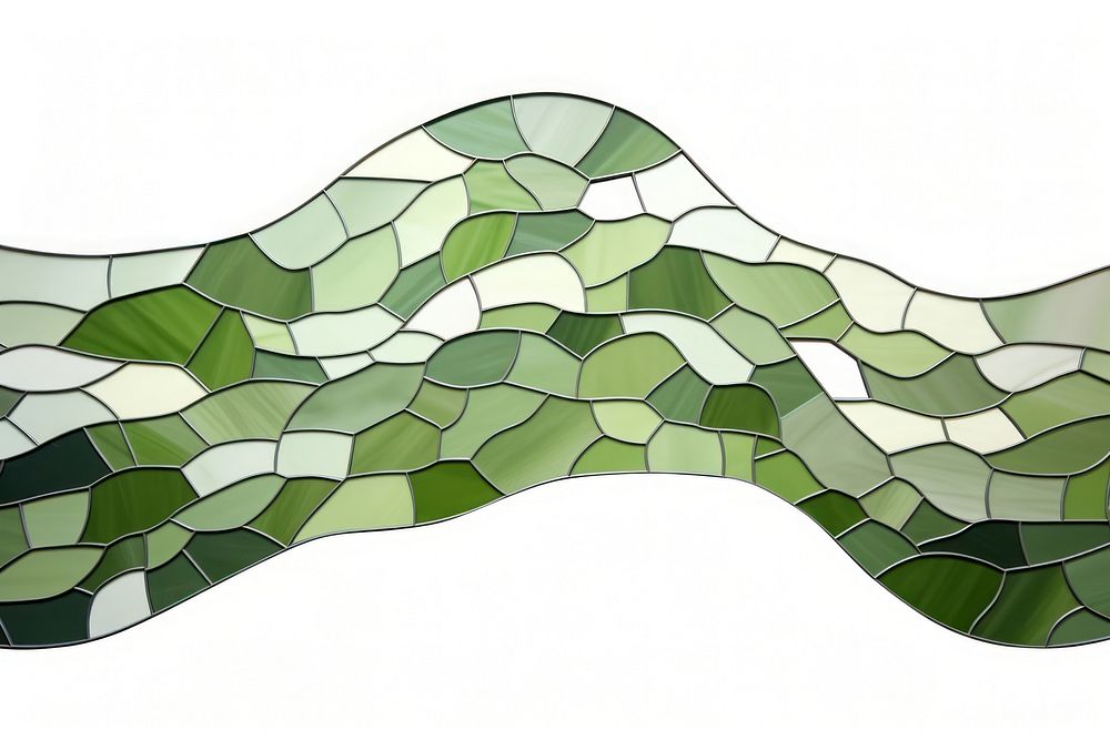Mosaic tiles of hill backgrounds shape glass.