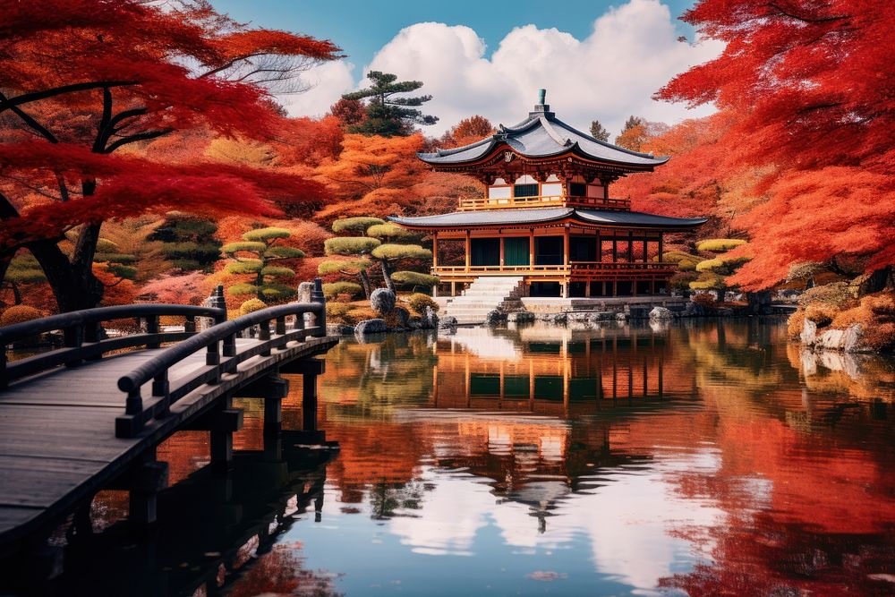 Kyoto outdoors autumn nature.