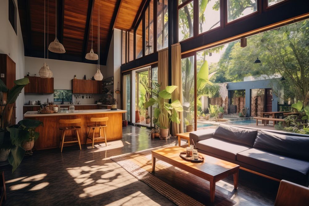 Homestay in Thailand background architecture furniture building.