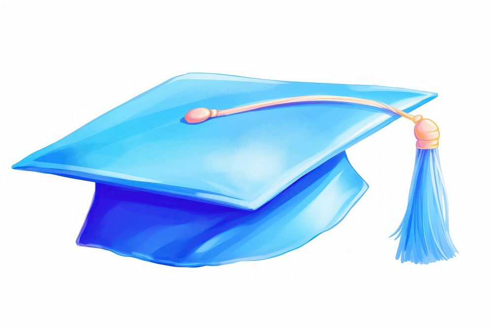 Illustration graduation cap white background intelligence achievement.