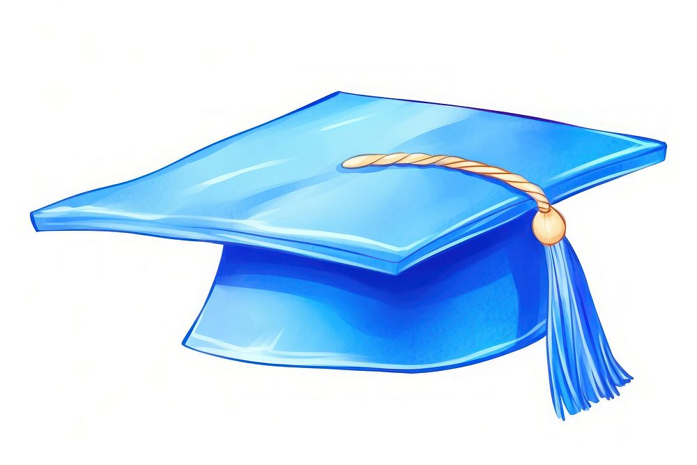 Illustration graduation cap white background intelligence achievement.