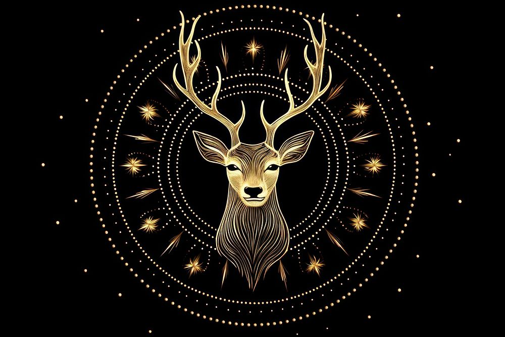 Illustrations Constellation outlines of deer constellation pattern animal.