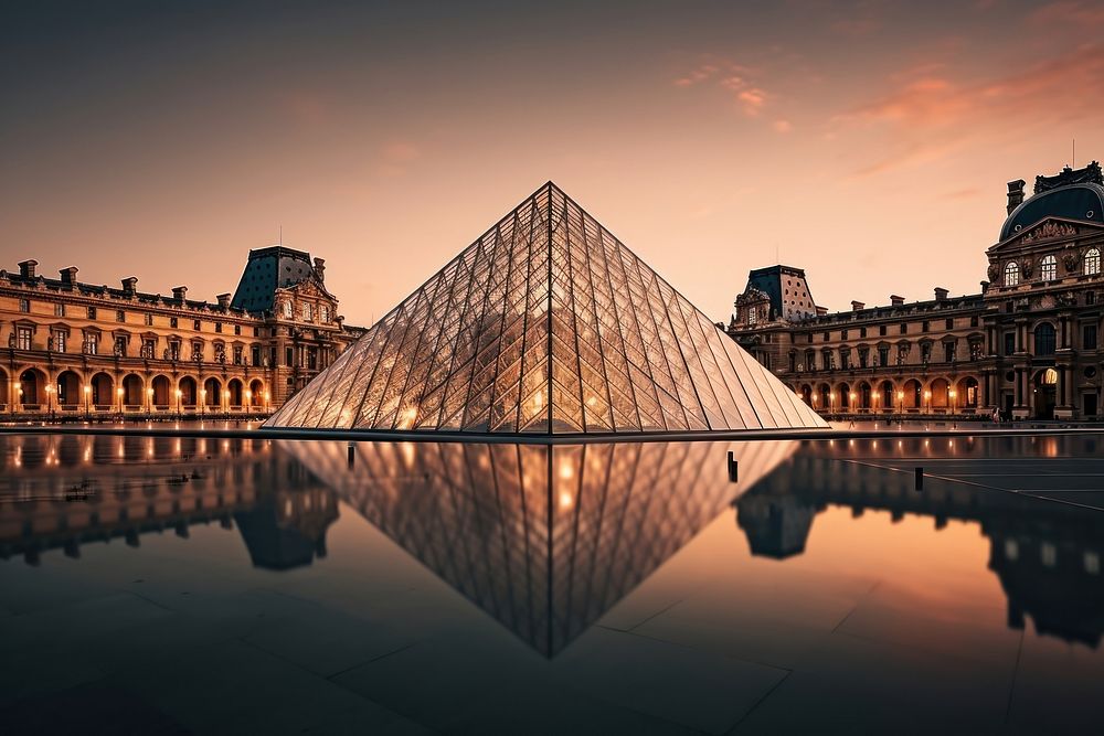 Louvre Museum architecture building landmark.