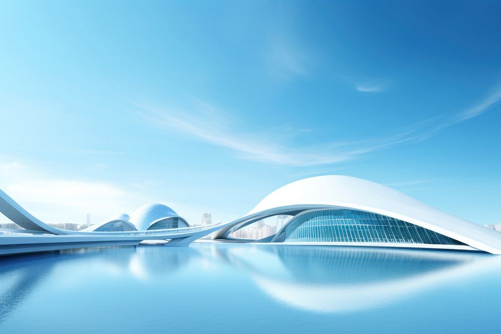 Travel architecture reflection futuristic.