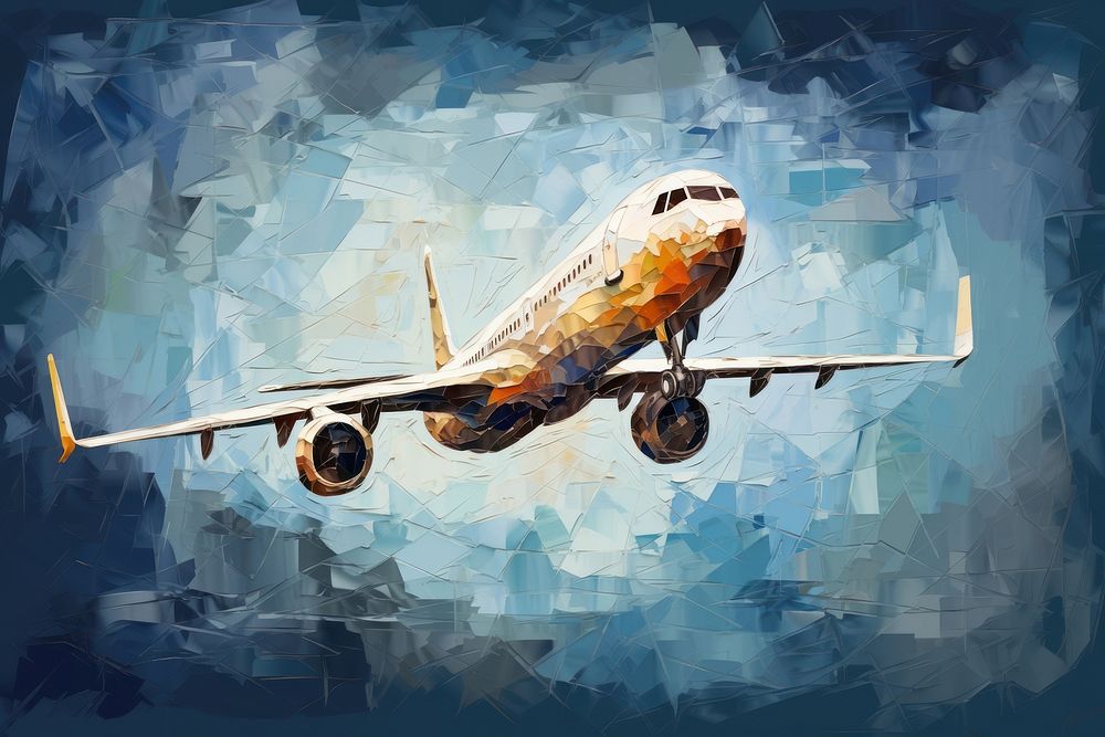 Mosaic texture of airplane painting aircraft airliner.