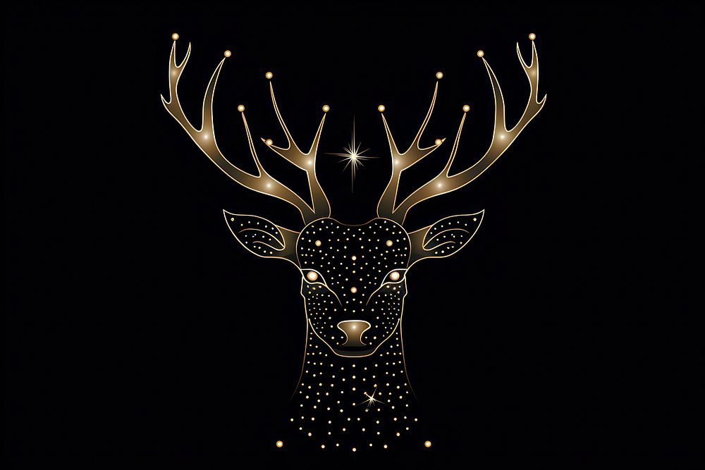 Minimal Constellation outline deer wildlife pattern animal.