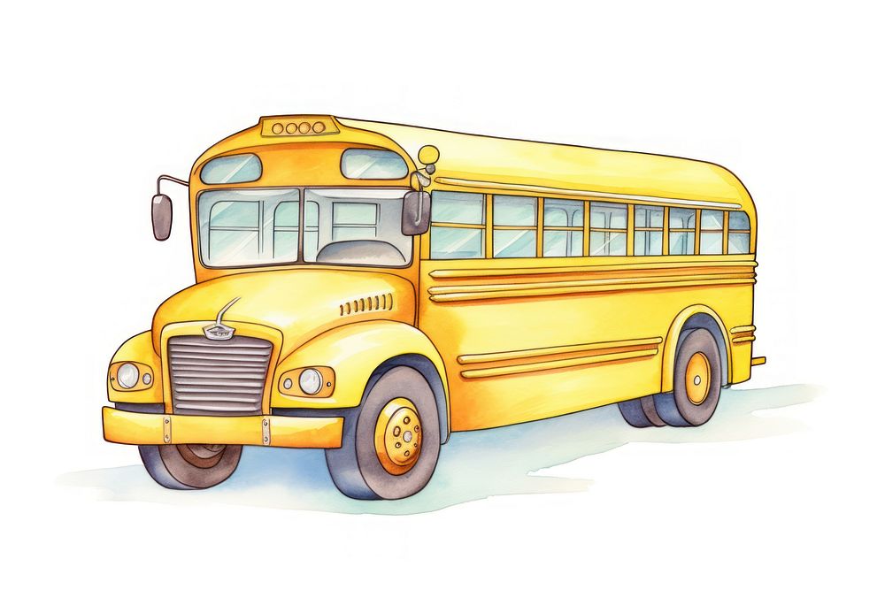 School bus vehicle wheel white background.
