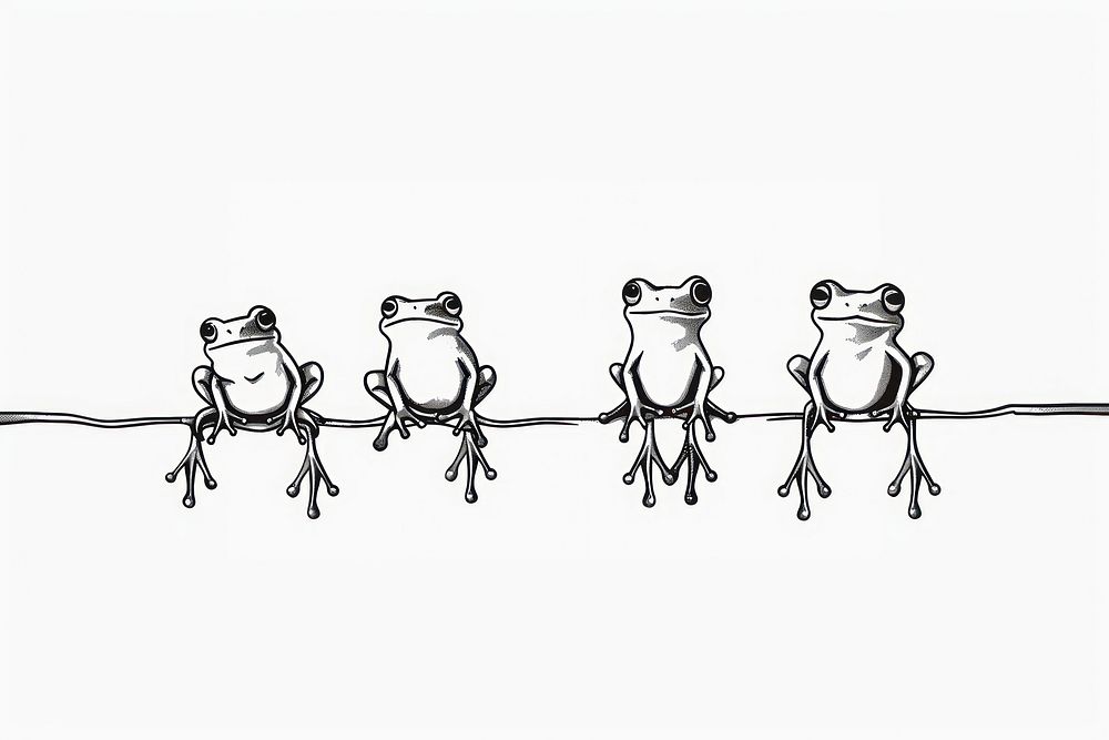 Divider doodle boder frog wildlife drawing animal.